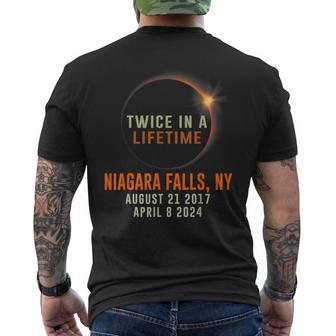 Niagara Falls New York Total Eclipse 2024 Twice In Lifetime Men's T-shirt Back Print - Thegiftio UK