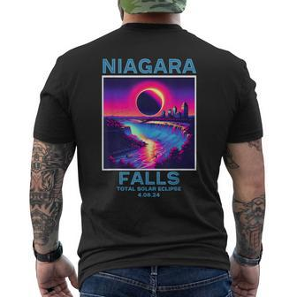 Niagara Falls Total Solar Eclipse 2024 80S New York Canada Men's T-shirt Back Print | Mazezy AU