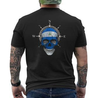 Nicaragua Skull Flag Nicaraguan Dna Roots & Heritage Mens Back Print T-shirt | Mazezy UK