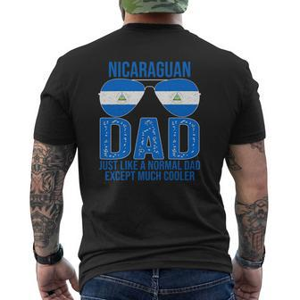Nicaraguan Dad Nicaragua Flag Sunglasses Father's Day Mens Back Print T-shirt | Mazezy UK
