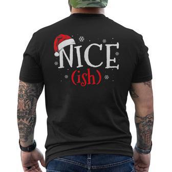 Nice Ish Christmas Pajama Santa Hat Xmas Lights Mens Back Print T-shirt - Thegiftio