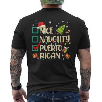 Nice Naughty Puerto Rican Christmas Puerto Rico Heritage Mens Back Print T-shirt - Thegiftio UK
