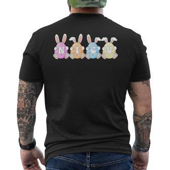 Nicu Egg Bunny Easter Eggs Happy Easter Day Nicu Nurse Men's T-shirt Back Print | Mazezy