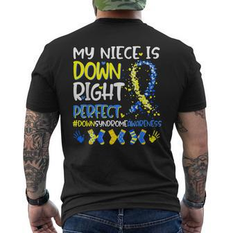 My Niece Is Down Right Perfect T21 Down Syndrome Family Men's T-shirt Back Print - Seseable