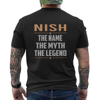 Nish The Name The Myth The Legend Name Shirts Mens Back Print T-shirt | Seseable UK