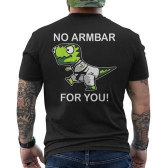 No Armbar For You Jiu Jitsu Dinosaur Men's T-shirt Back Print - Monsterry