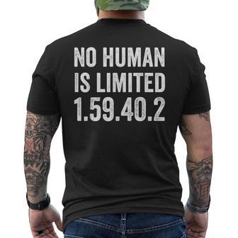 No Human Is Limited Marathon Record Running Time 159492 Men's T-shirt Back Print - Monsterry CA