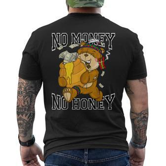 No Money No Honey Bear Hustle Spirit Native American Men's T-shirt Back Print - Monsterry UK