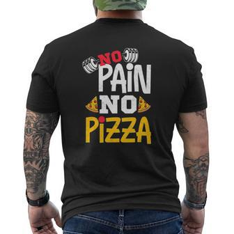No Pain No Pizza Powerlifting Strongman Fitness Gym Mens Back Print T-shirt | Mazezy