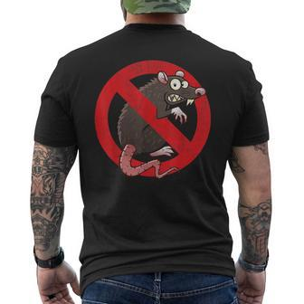 No Rats Union Pest Control Rat Sign Gag No Rats Allowed Men's T-shirt Back Print - Seseable