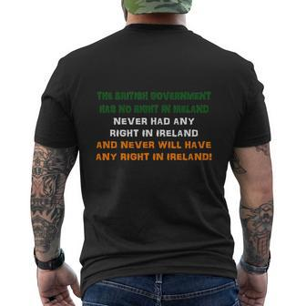 No Right In Ireland Mens Back Print T-shirt - Thegiftio
