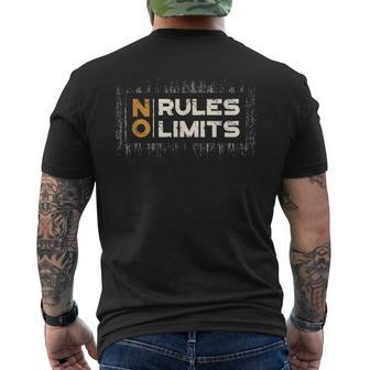 No Rule Limit Black Vintage Free Life Text Extreme Graphic Men's T-shirt Back Print - Monsterry DE