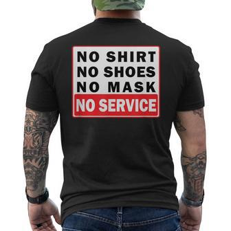 No No Shoes No Mask No Service Men's T-shirt Back Print - Monsterry DE