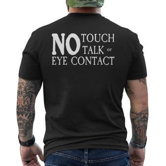 No Touch Talk Or Eye Contact Service Animal Or Dog Mens Back Print T-shirt - Seseable