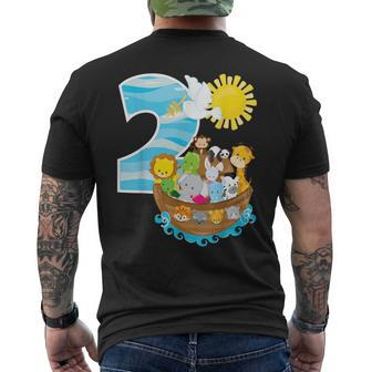 Noah's Ark Birthday Party 2Nd Birthday 2 Year Old Toddler Men's T-shirt Back Print - Monsterry UK