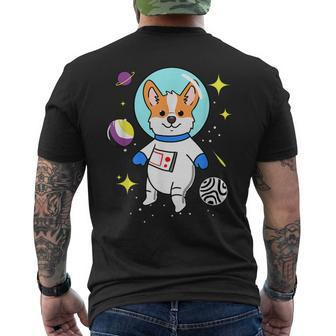 Nonbinary Corgi In Space Nonbinary Pride Men's T-shirt Back Print - Monsterry UK
