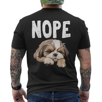 Nope Lazy Dog Shih Tzu Men's T-shirt Back Print - Seseable