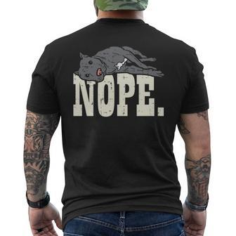 Nope Lazy Pitbull Pitties Pet Dog Lover Owner Men's T-shirt Back Print | Mazezy