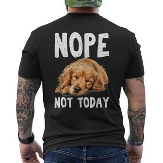 Nope Not Today Lazy Dog Golden Retriever Men's T-shirt Back Print - Monsterry