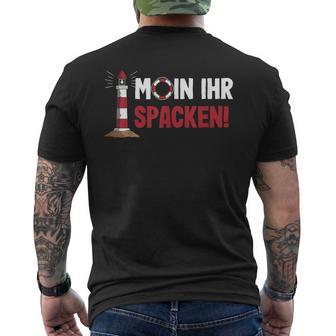 Norddeutsch Moin Ihr Spacken Flat German T-Shirt mit Rückendruck - Seseable