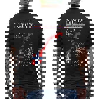 Norge Arctic Circle Polar North Norway Norwegian Flag Men's T-shirt Back Print - Thegiftio