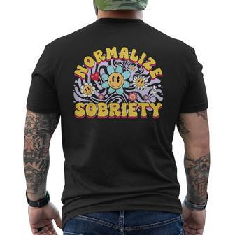 Normalize Sobriety Clean Sober Recovery 12 Steps Addict Men's T-shirt Back Print - Monsterry