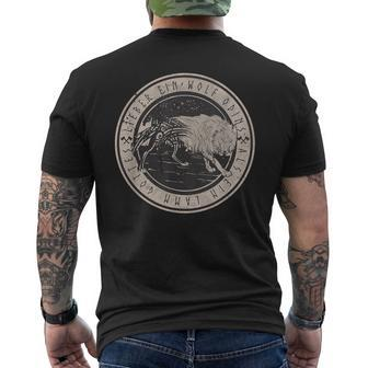 Norse Mythology Odin Wolf Valhalla Men's T-shirt Back Print - Thegiftio UK