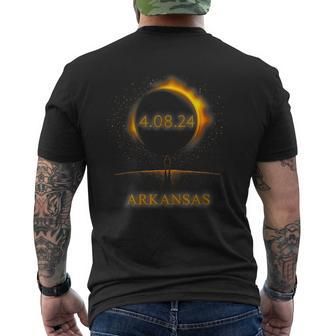 North America Solar Eclipse 40824 Arkansas Souvenir Men's T-shirt Back Print | Mazezy