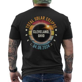 North America Total Solar Eclipse 2024 Cleveland Ohio Usa Men's T-shirt Back Print - Monsterry AU