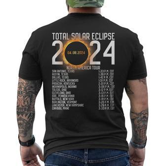 North America Tour 2024 Totality On Back Solar Eclipse Men's T-shirt Back Print | Mazezy