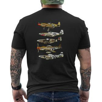 North American P-51 Mustang Ww2 Fighter Mens Back Print T-shirt - Thegiftio UK