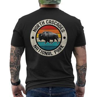 North Cascades National Park Vintage Men's T-shirt Back Print - Monsterry CA