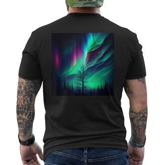 Northern Lights Aurora Borealis Men's T-shirt Back Print - Thegiftio UK