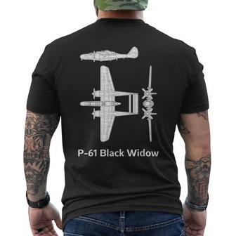 Northrop P-61 Black Widow P61 Plane P 61 Night Fighter P 61C Men's T-shirt Back Print | Mazezy