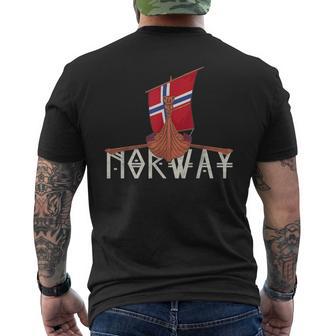 Norwayiking Ship Norge Flag T-Shirt mit Rückendruck - Geschenkecke