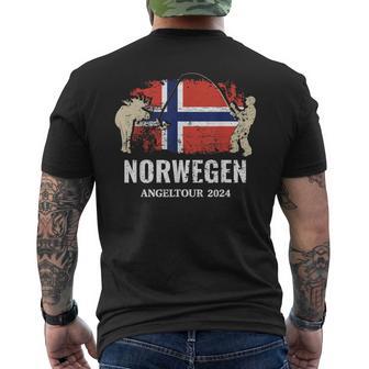 Norwegen Angeln 2024 Angler Norwegen Angeln T-Shirt mit Rückendruck - Geschenkecke