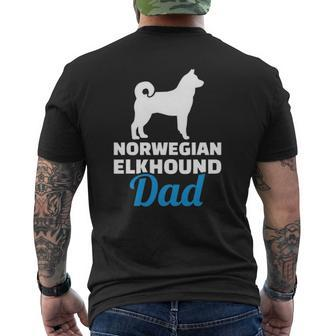 Norwegian Elkhound Dad Dog Lovers Mens Back Print T-shirt | Mazezy