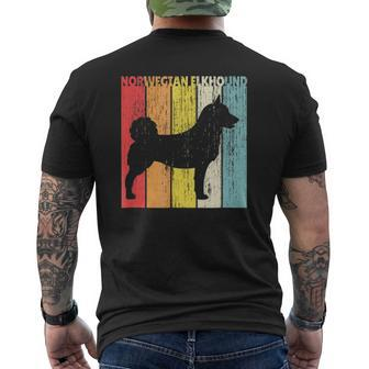 Norwegian Elkhound Vintage Dog Retro Style Mens Back Print T-shirt | Mazezy