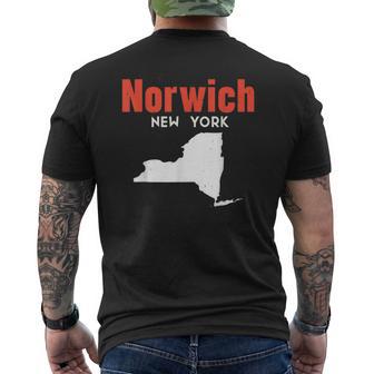 Norwich New York Usa State America Travel New Yorker Men's T-shirt Back Print - Monsterry AU