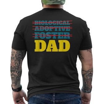 Not Biological Adoptive Foster Just Dad Fath Men's T-shirt Back Print - Monsterry CA
