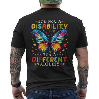 Not A Disability It's A Different Ability Autism Awareness Men's T-shirt Back Print - Monsterry CA