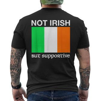 Not Irish But Supportive Ireland Flag Men's T-shirt Back Print | Mazezy CA