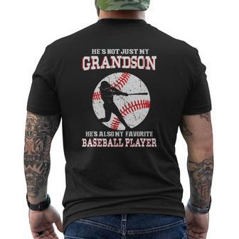 Not Just My Grandson He's Also My Favorite Baseball Player Mens Back Print T-shirt | Mazezy