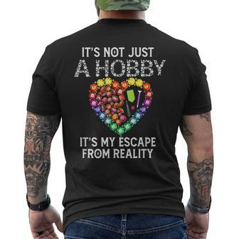 Not Just Hobby It's My Escape From Reality Diamond Painting Men's T-shirt Back Print - Monsterry DE