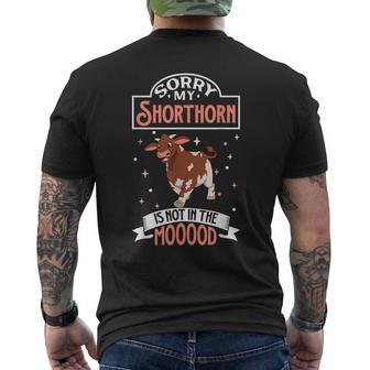 Not In The Mood Shorthorn Cattle Men's T-shirt Back Print - Monsterry AU