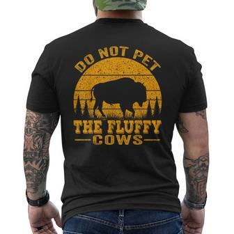 Do Not Pet The Fluffy Cows Bison Retro Vintage Men's T-shirt Back Print - Thegiftio UK