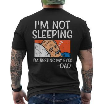 Not Sleeping Im Resting My Eyes Dad Joke Fathers Day Men's T-shirt Back Print - Monsterry UK