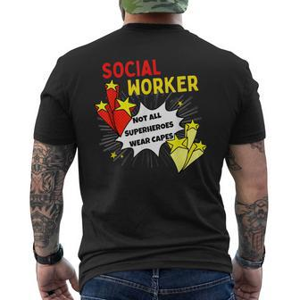 Not All Superheroes Wear Capes Comic Social Worker Men's T-shirt Back Print - Monsterry CA