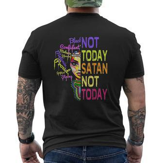 Not Today Satan African American Christian Faith Mens Back Print T-shirt - Thegiftio UK