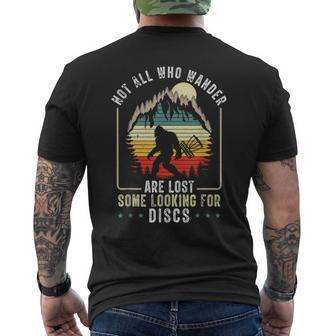 Not All Who Wander Are Lost Disc Golf Bigfoot Sasquatch Men's T-shirt Back Print - Monsterry DE